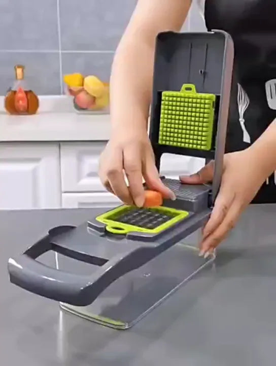 16-Piece Vegetable Cutter with Chopping Blades Set &14/16 Pcs/Set Slicer Kitchen Multifunctional Vegetable Cutter Dicer Shredder, A Variety of Blades Can Be Changed