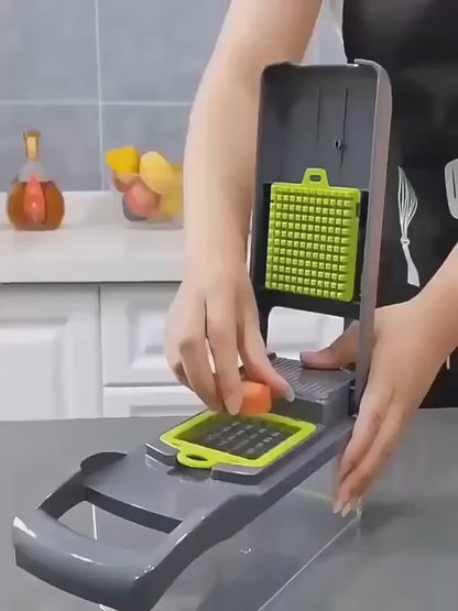 16-Piece Vegetable Cutter with Chopping Blades Set &14/16 Pcs/Set Slicer Kitchen Multifunctional Vegetable Cutter Dicer Shredder, A Variety of Blades Can Be Changed